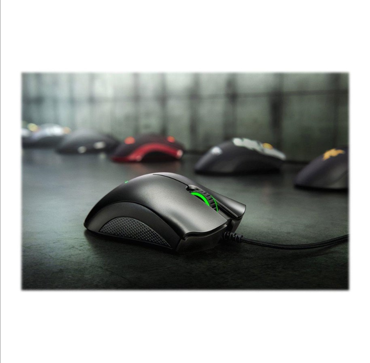 Razer DeathAdder Essential - Black - Gaming mouse - Optic - 5 buttons - Black with green light