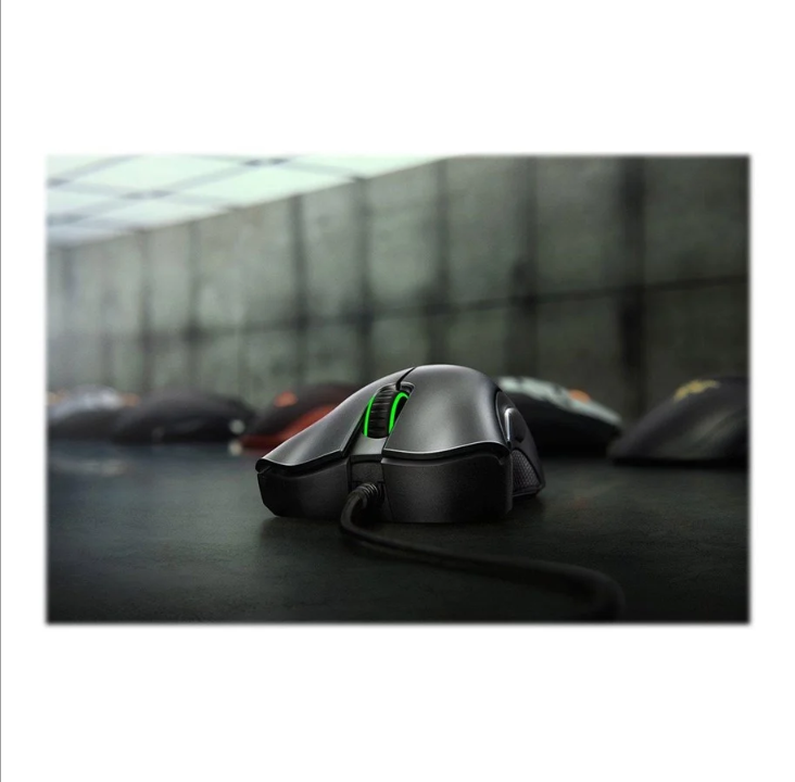 Razer DeathAdder Essential - Black - Gaming mouse - Optic - 5 buttons - Black with green light