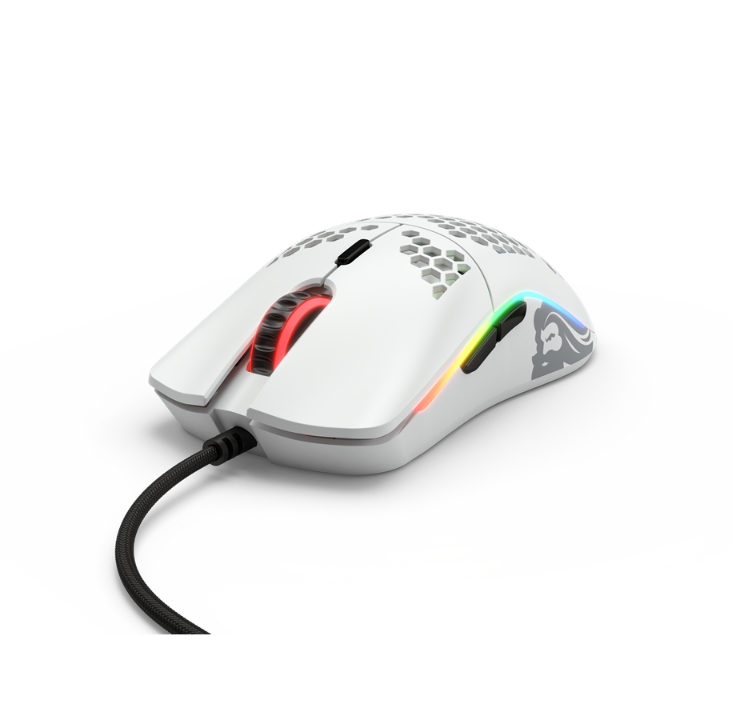 Glorious Model O - Matte White - Gaming mouse - Optic - 6 buttons - White with RGB light