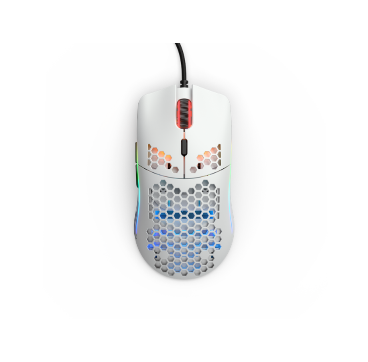 Glorious Model O - Matte White - Gaming mouse - Optic - 6 buttons - White with RGB light