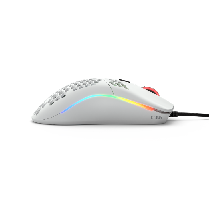 Glorious Model O - Matte White - Gaming mouse - Optic - 6 buttons - White with RGB light