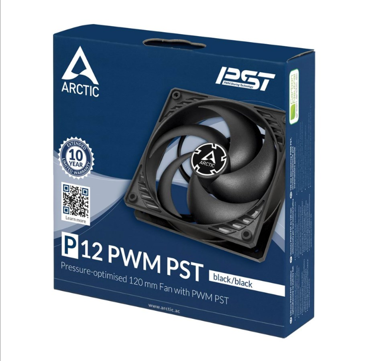 Arctic P12 PWM PST - Black/Black - Chassis fan - 120mm - Black - 23 dBA