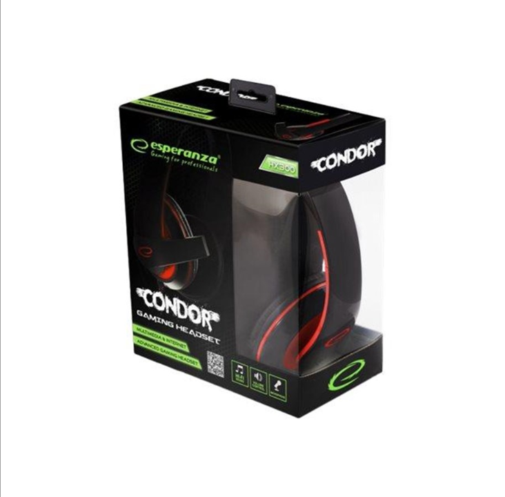 Esperanza Stereo Headphones With Microphone For Gamers Condor Red