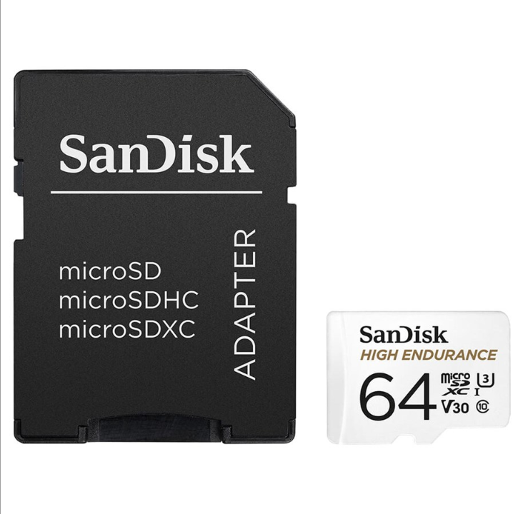 بطاقة microSD/SD عالية التحمل من SanDisk - بسرعة 100 ميجابايت/ثانية - 64 جيجابايت