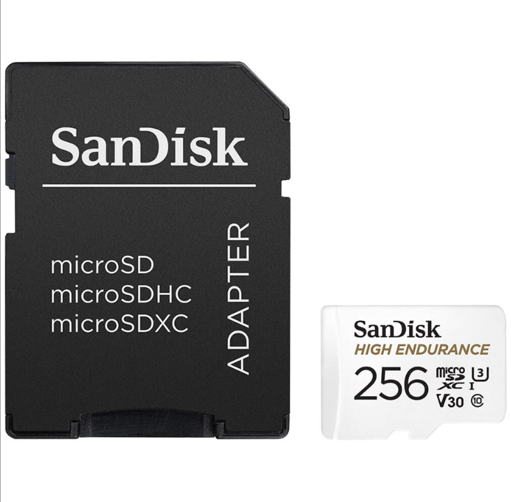 بطاقة microSD/SD عالية التحمل من SanDisk - بسرعة 100 ميجابايت/ثانية - 256 جيجابايت