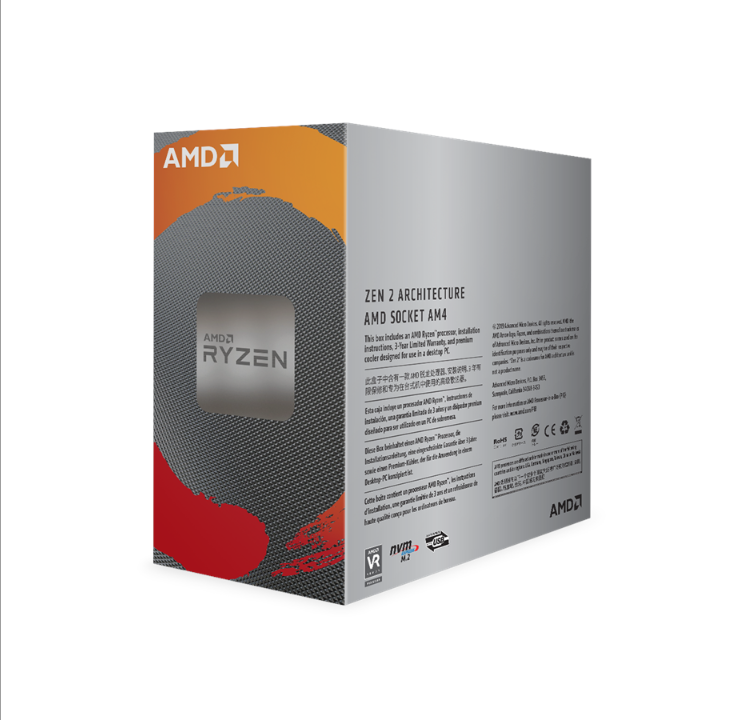 AMD Ryzen 5 3600 Wraith Stealth CPU - 6 核 - 3.6 GHz - AMD AM4 - AMD 盒装（PIB - 带冷却器）