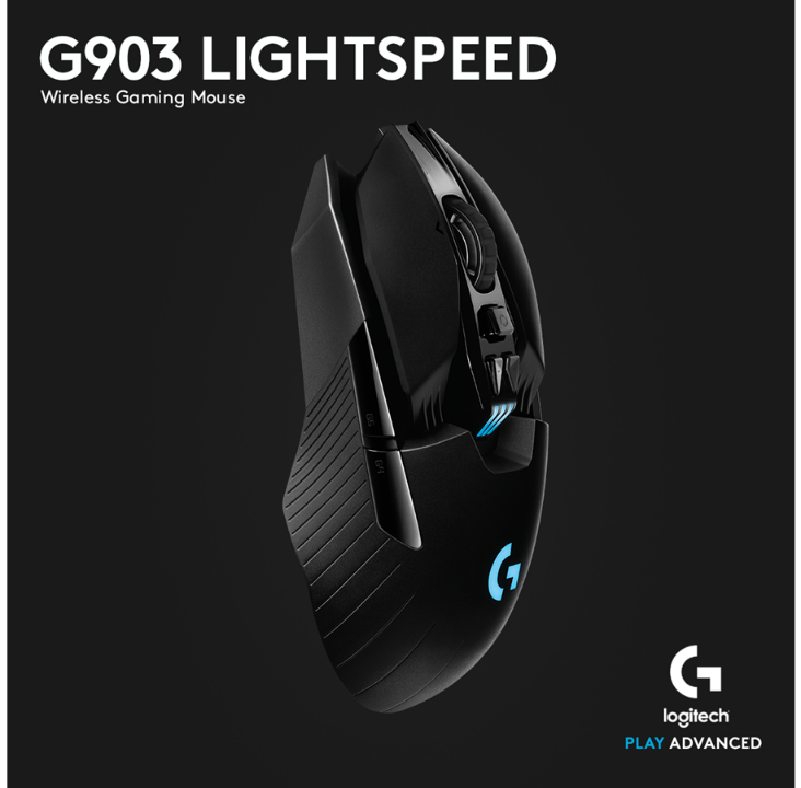 Logitech G903 LIGHTSPEED HERO Wireless - Gaming mouse - Optic - 11 buttons - Black with RGB light