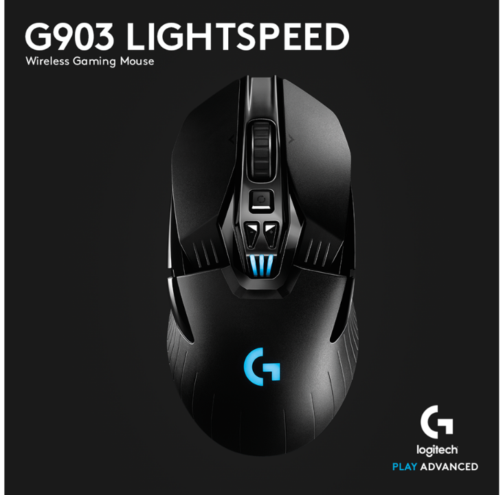 Logitech G903 LIGHTSPEED HERO Wireless - Gaming mouse - Optic - 11 buttons - Black with RGB light