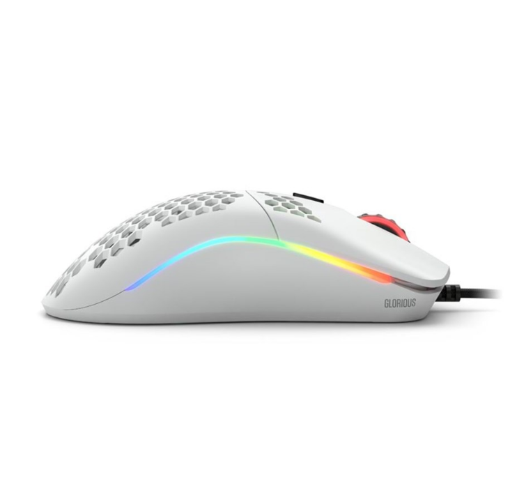 Glorious Model O- (Small) - Matte White - Gaming mouse - Optic - 6 buttons - White with RGB light