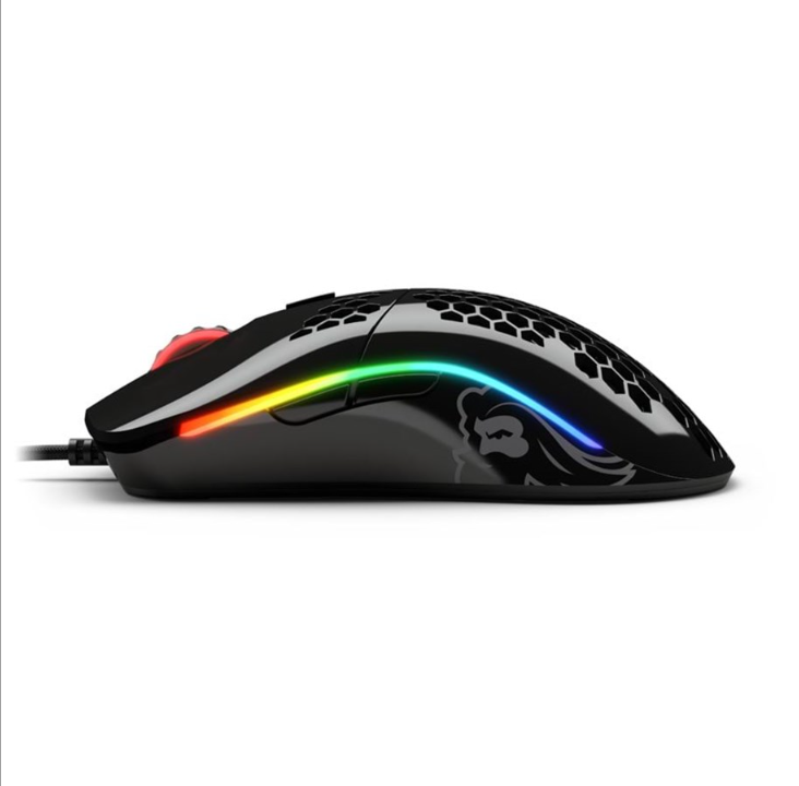 Glorious Model O- (Small) - Glossy Black - Gaming mouse - Optic - 6 buttons - Black with RGB light