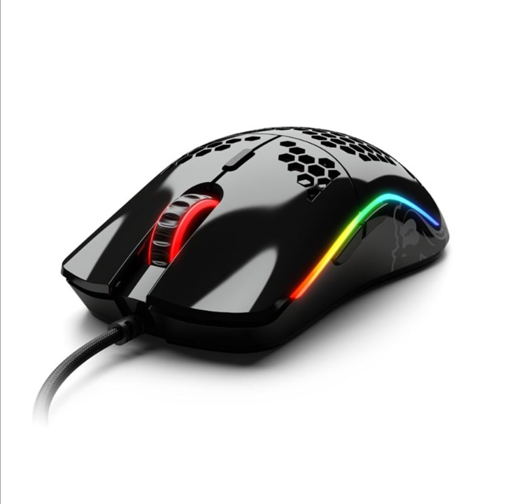 Glorious Model O- (Small) - Glossy Black - Gaming mouse - Optic - 6 buttons - Black with RGB light