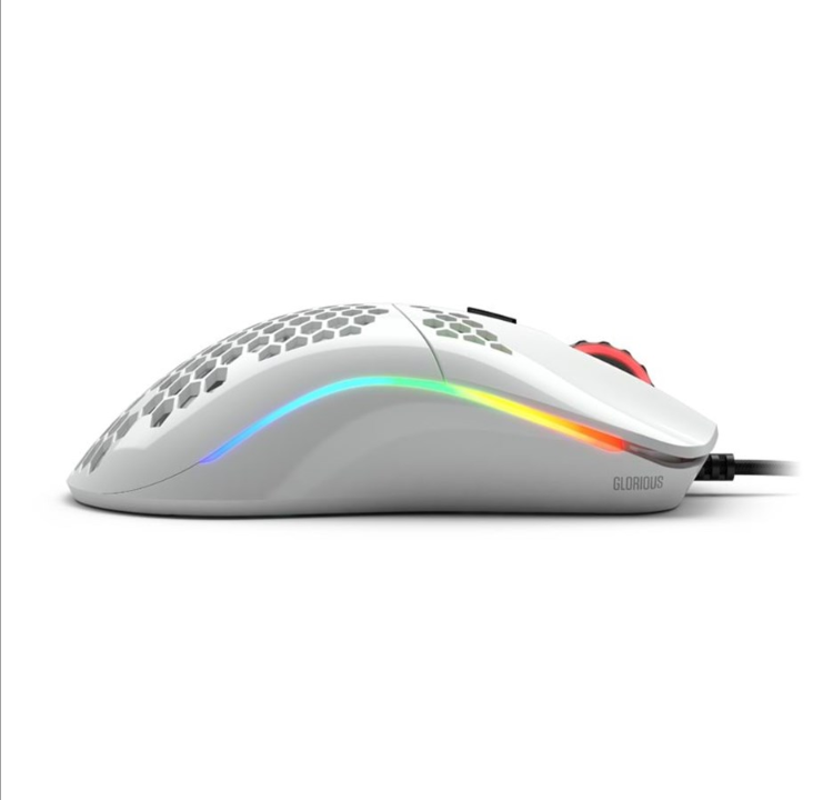 Glorious Model O- (Small) - Glossy White - Gaming mouse - Optic - 6 buttons - White with RGB light