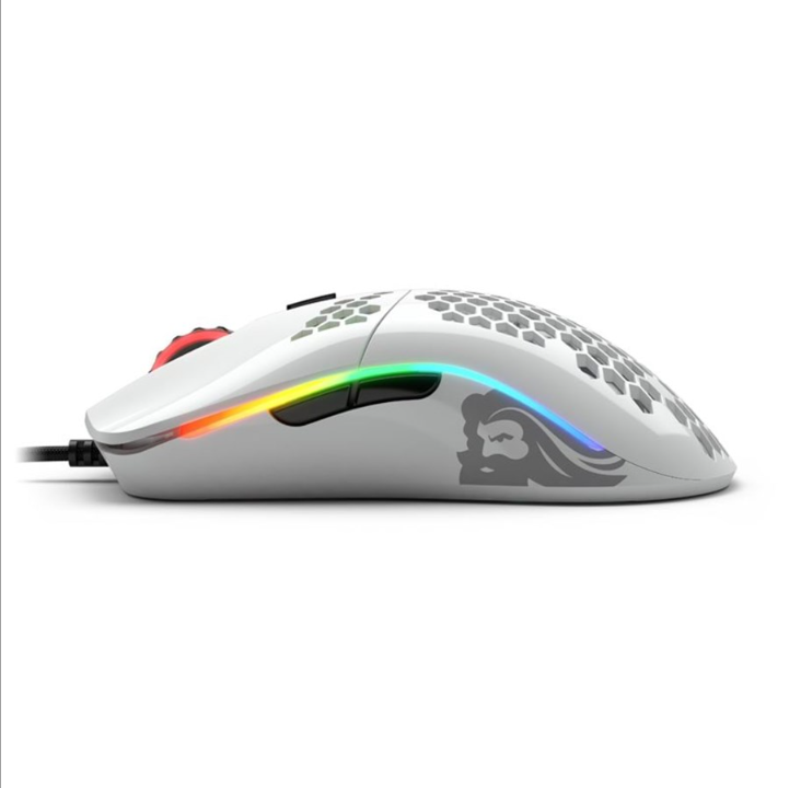 Glorious Model O- (Small) - Glossy White - Gaming mouse - Optic - 6 buttons - White with RGB light