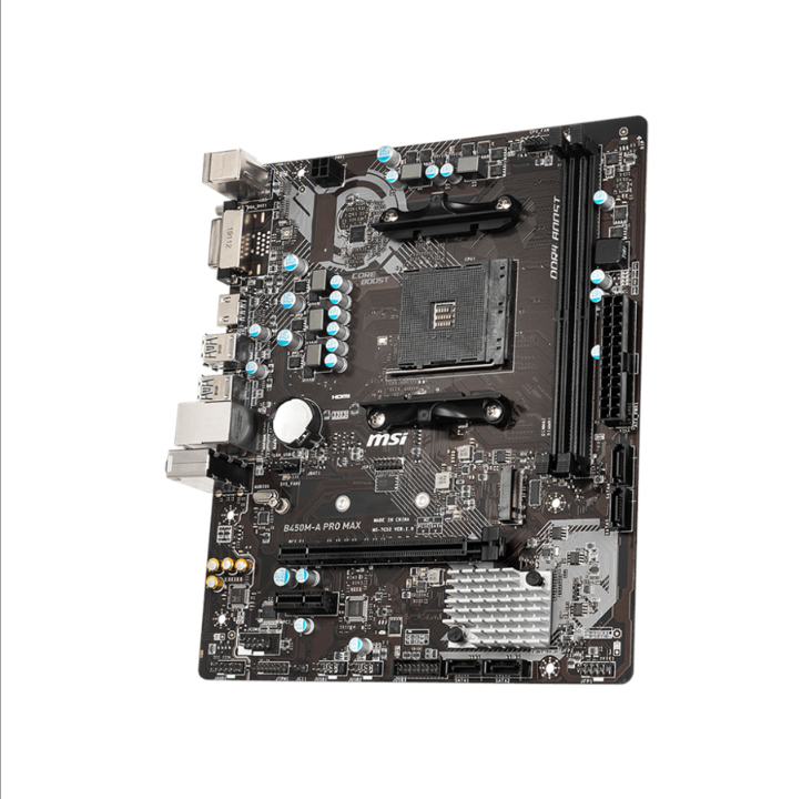 MSI B450M-A PRO MAX Motherboard - AMD B450 - AMD AM4 socket - DDR4 RAM - Micro-ATX