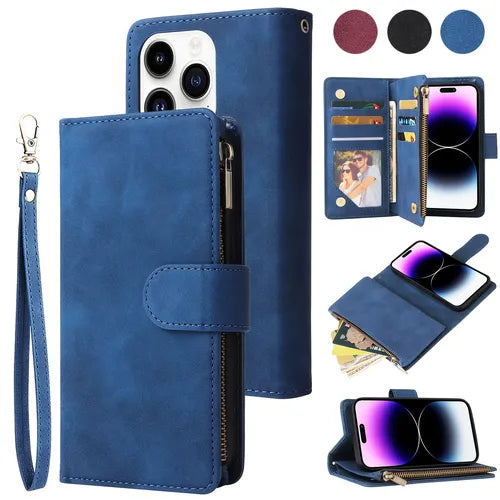 Wallet Zipper Leather Phone Case For,iPhone14/14Plus/14Pro/14ProMax ,iPhone13/13Mini/13Pro/13ProMax ,iPhone12/12Mini/12Pro/12ProMax, ,iPhone11/11Pro/11Pro Max ,iPhoneX/XS/XSMax ,iPhone8/8Plus/7/7Plus