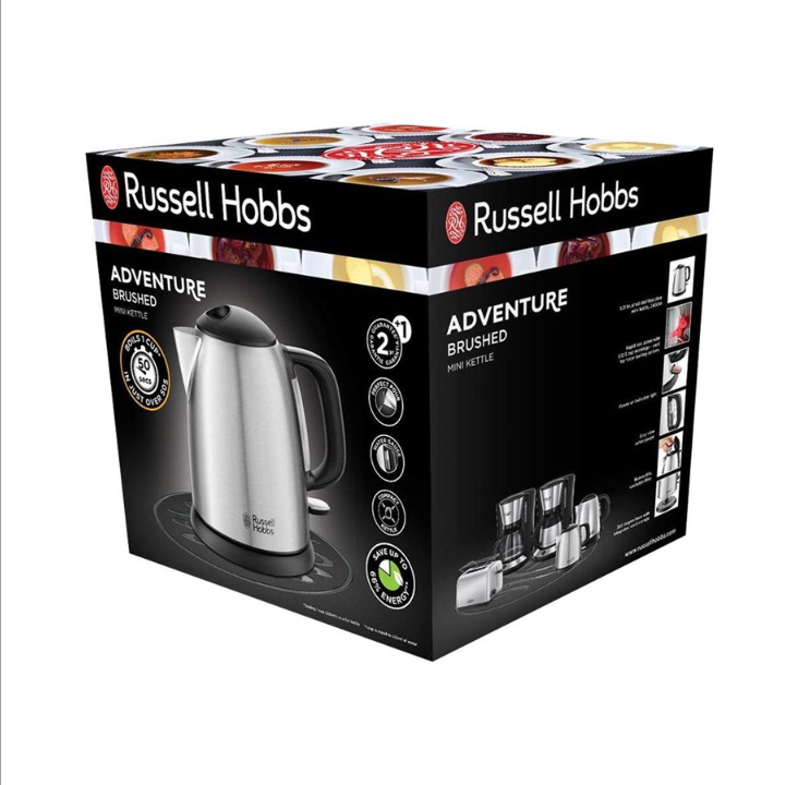 Russell Hobbs Kettle Adventure 24991-70 - 哑光黑色/拉丝不锈钢 - 2400 W