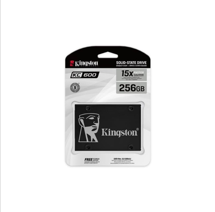 金士顿 SSDNow KC600 固态硬盘 - 256GB - 2.5 英寸 - SATA-600