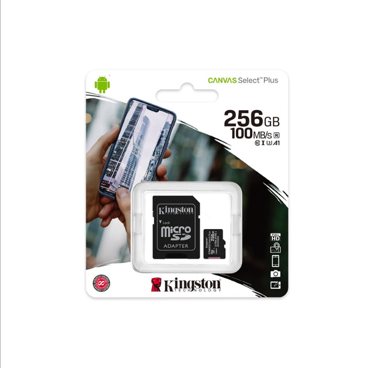 Kingston Canvas Select Plus microSD/SD - 100MB/s - 256GB