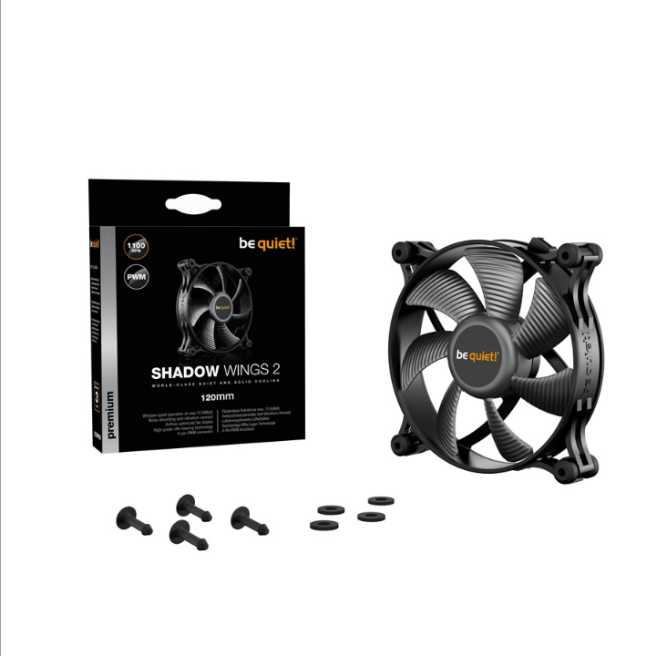 be quiet! Shadow Wings 2 PWM 120 - Chassis fan - 120mm - Black - 16 dBA