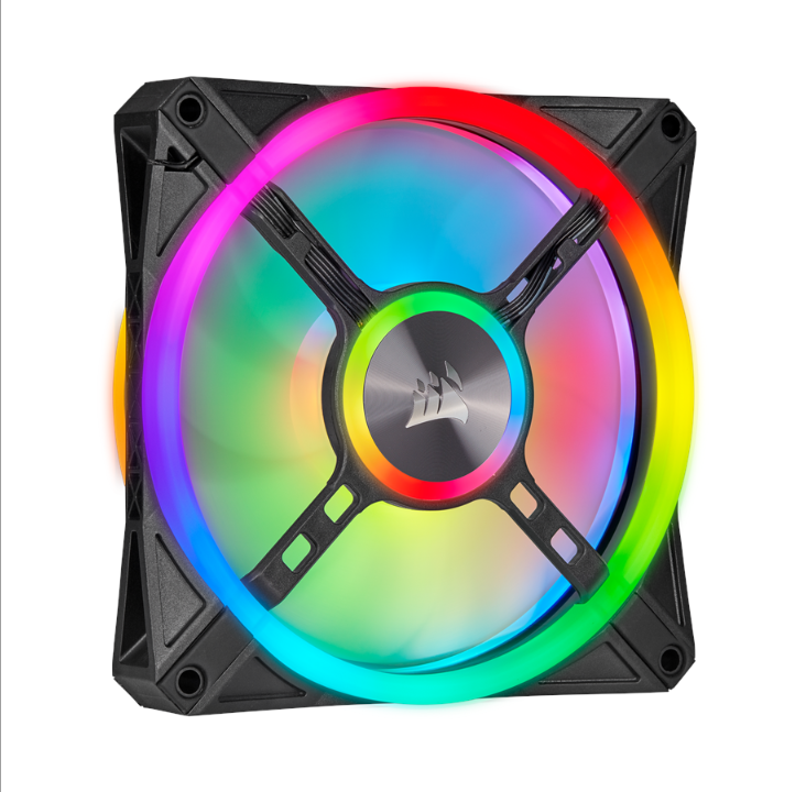 Corsair iCUE QL120 RGB - Black - 3-pack - Chassis fan - 120mm - Black with RGB LED - 26 dBA