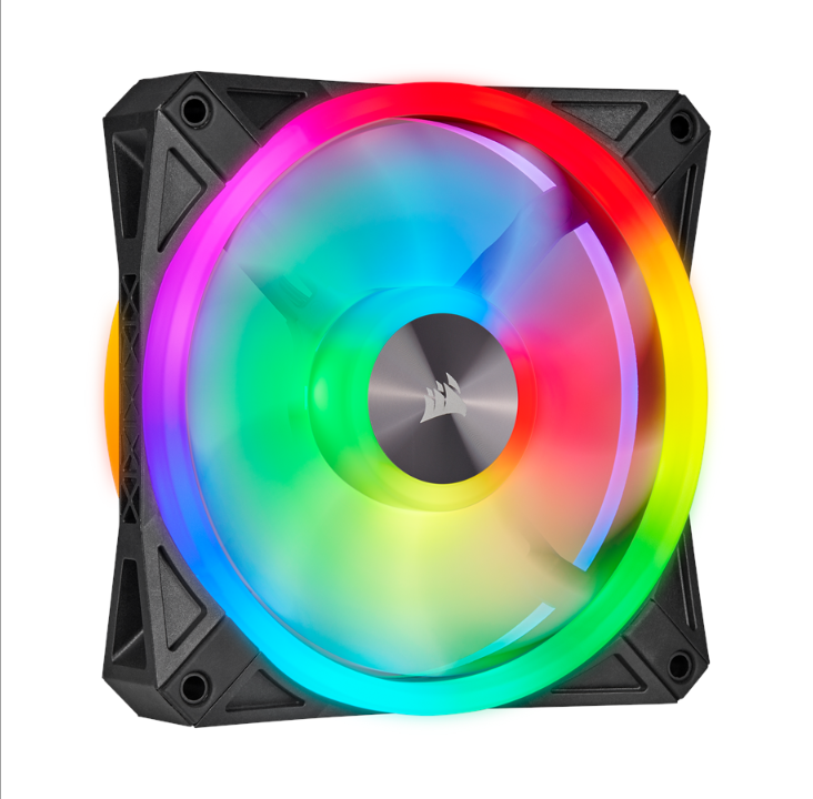 Corsair iCUE QL120 RGB - 黑色 - 3 件装 - 机箱风扇 - 120 毫米 - 黑色带 RGB LED - 26 dBA