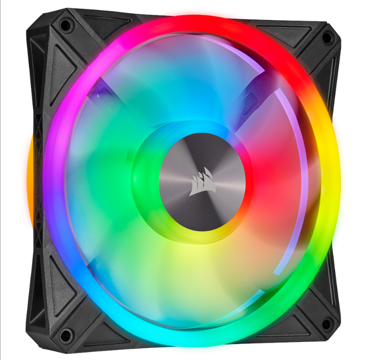 Corsair iCUE QL140 RGB - Black - 2-pack - Chassis fan - 140mm - Black with RGB LED - 26 dBA