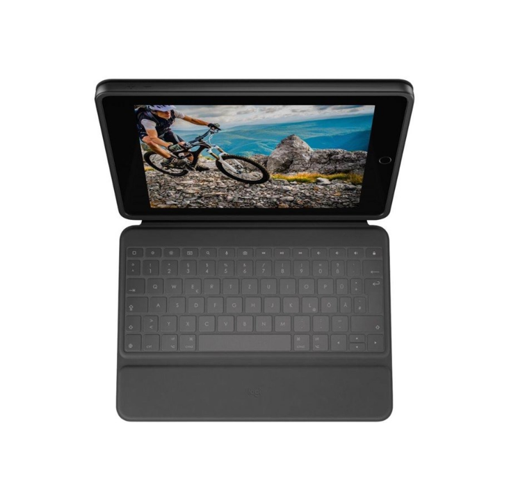 Logitech Rugged Folio - Nordic - Keyboard & Folio set - Black