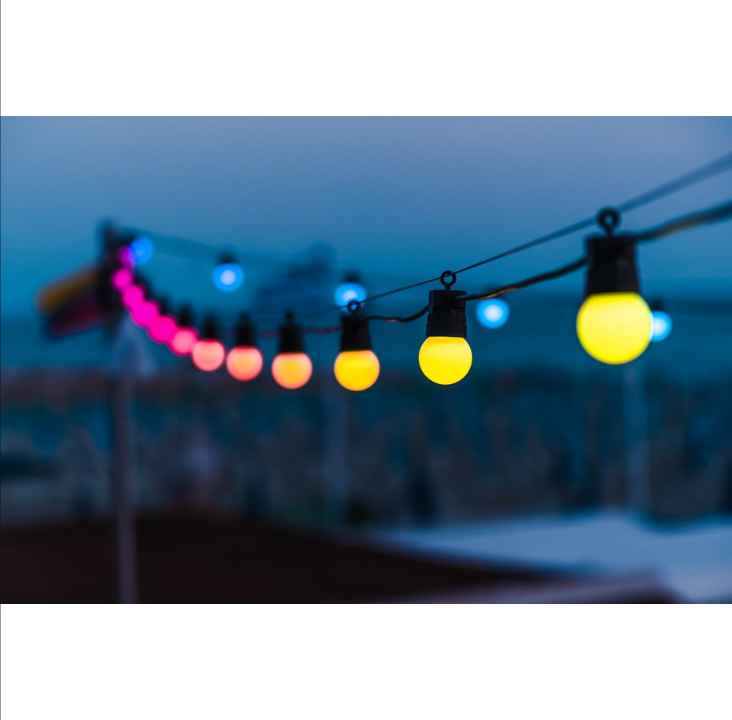 Twinkly Festoon “ 20 App-controlled RGB LEDs. 10 Meters. Black Wire.
