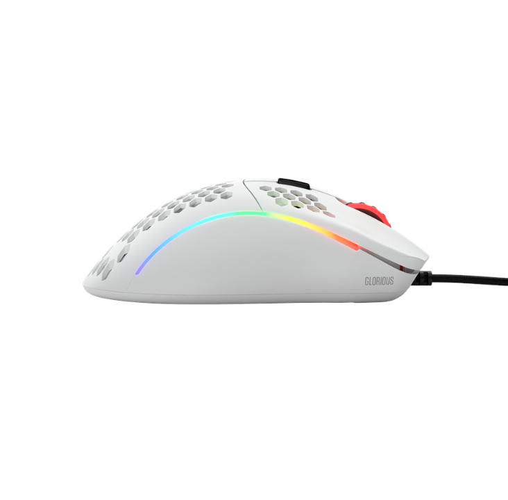 Glorious Model D - Matte White - Gaming mouse - Optic - 6 buttons - White with RGB light