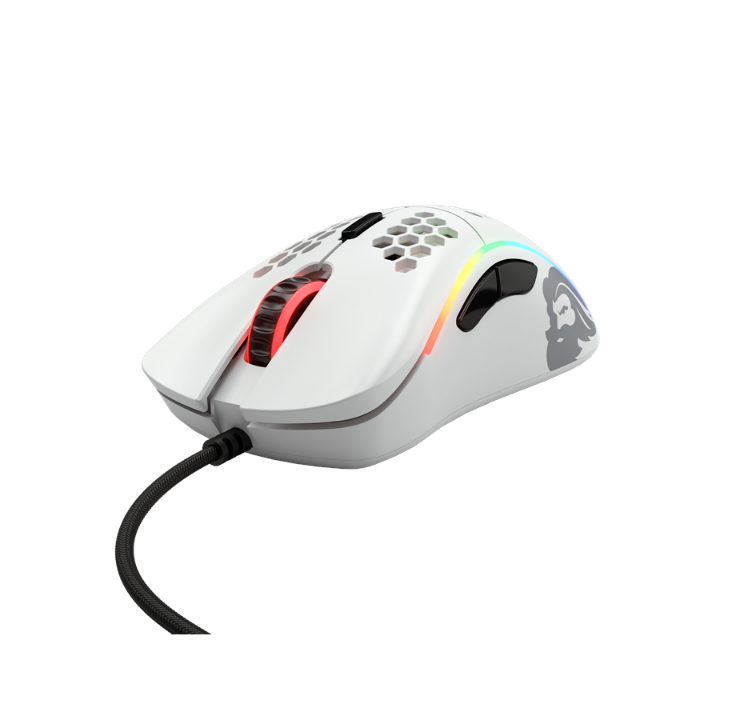 Glorious Model D - Matte White - Gaming mouse - Optic - 6 buttons - White with RGB light