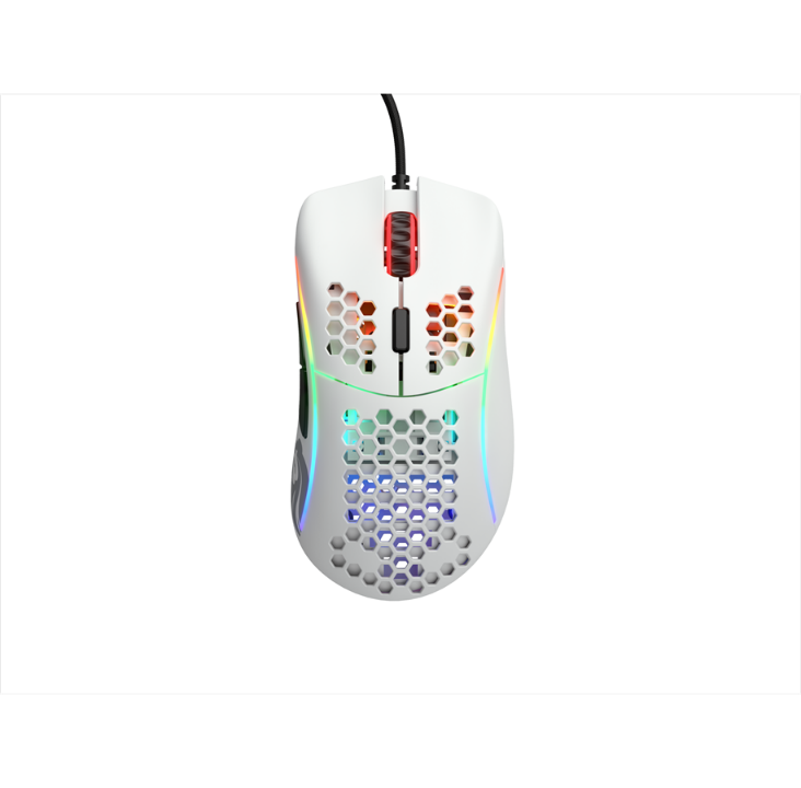 Glorious Model D - Matte White - Gaming mouse - Optic - 6 buttons - White with RGB light