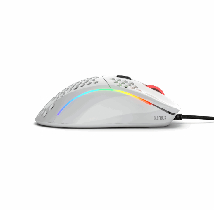 Glorious Model D - Glossy White - Gaming mouse - Optic - 6 buttons - White with RGB light