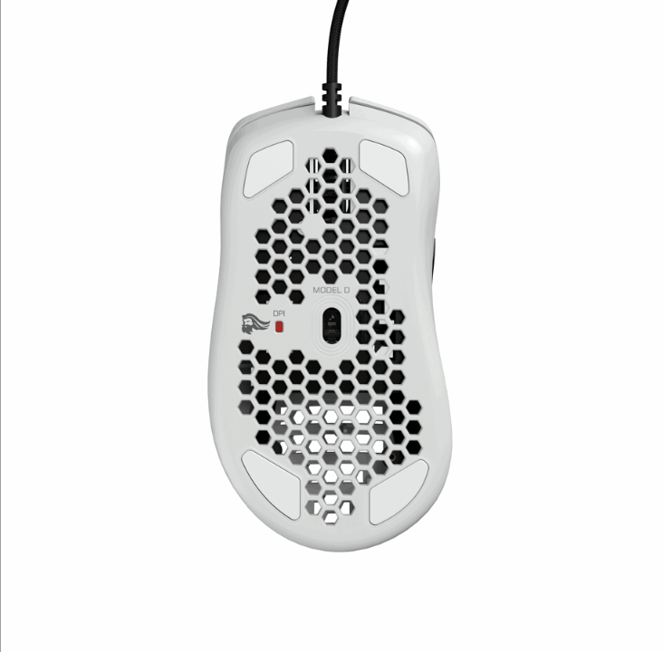 Glorious Model D - Glossy White - Gaming mouse - Optic - 6 buttons - White with RGB light