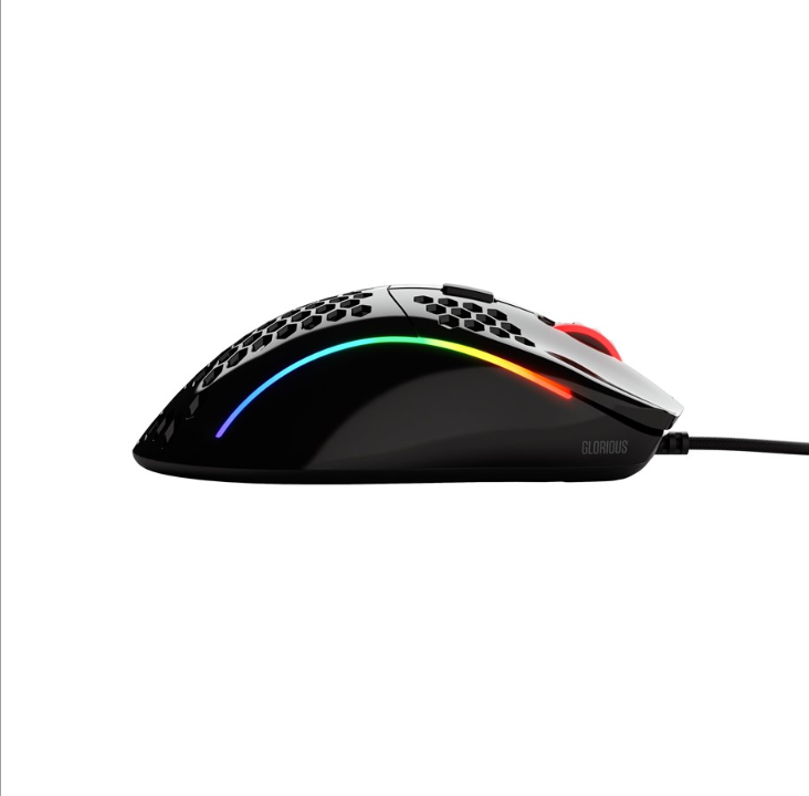 Glorious Model D - Glossy Black - Gaming mouse - Optic - 6 buttons - Black with RGB light