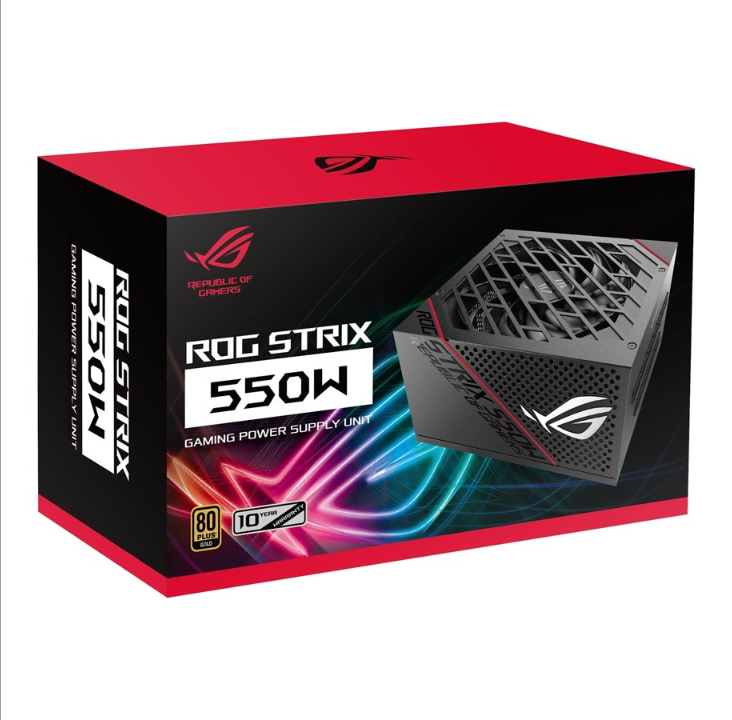 华硕 ROG STRIX 550G 电源 - 550 瓦 - 135 毫米 - 80 Plus 金牌证书