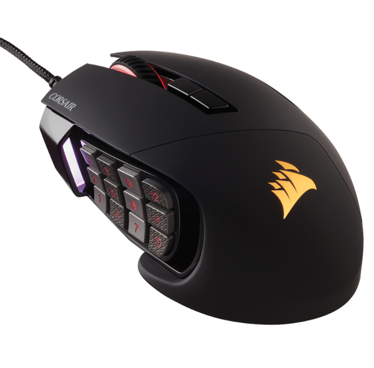 Corsair SCIMITAR RGB ELITE MMO - Black - Gaming mouse - Optic - 17 buttons - Black with RGB light