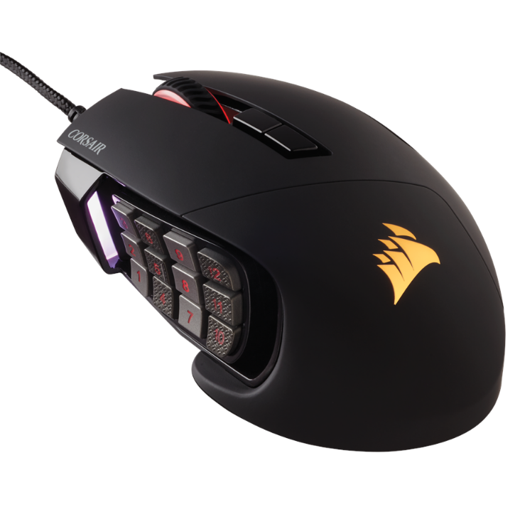 Corsair SCIMITAR RGB ELITE MMO - Black - Gaming mouse - Optic - 17 buttons - Black with RGB light *DEMO*