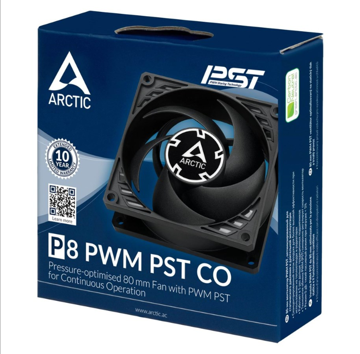 Arctic P8 PWM PST CO - Chassis fan - 80mm - Black - 23 dBA