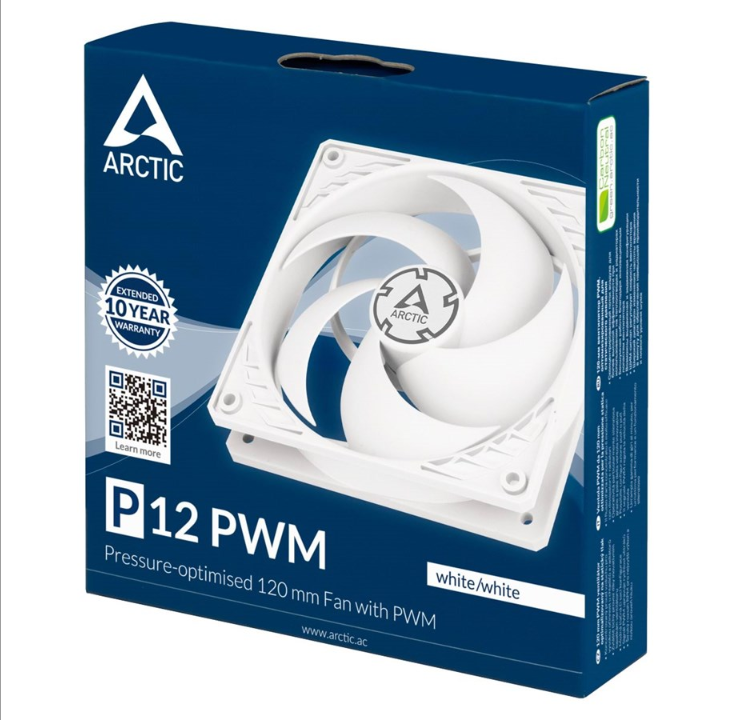 Arctic P12 PWM - White - Chassis fan - 120mm - White - 23 dBA