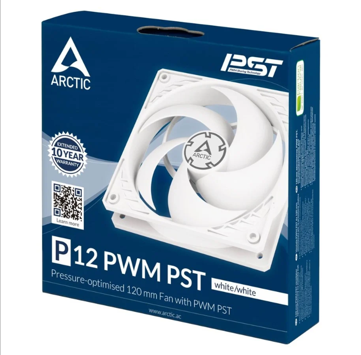 Arctic P12 PWM PST - White - Chassis fan - 120mm - White - 23 dBA