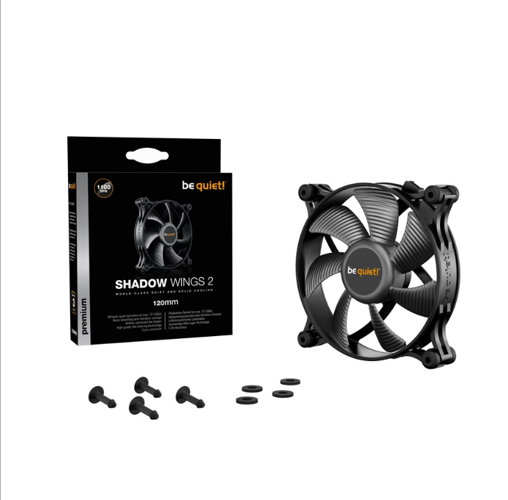 be quiet! Shadow Wings 2 120 - Chassis fan - 120mm - Black - 16 dBA