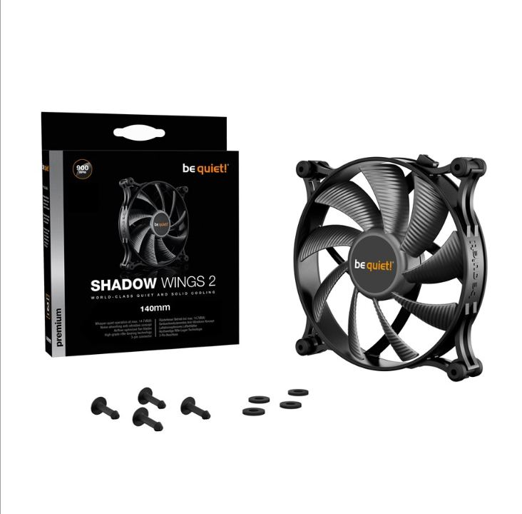 be quiet! Shadow Wings 2 140 - Chassis fan - 140mm - Black - 15 dBA