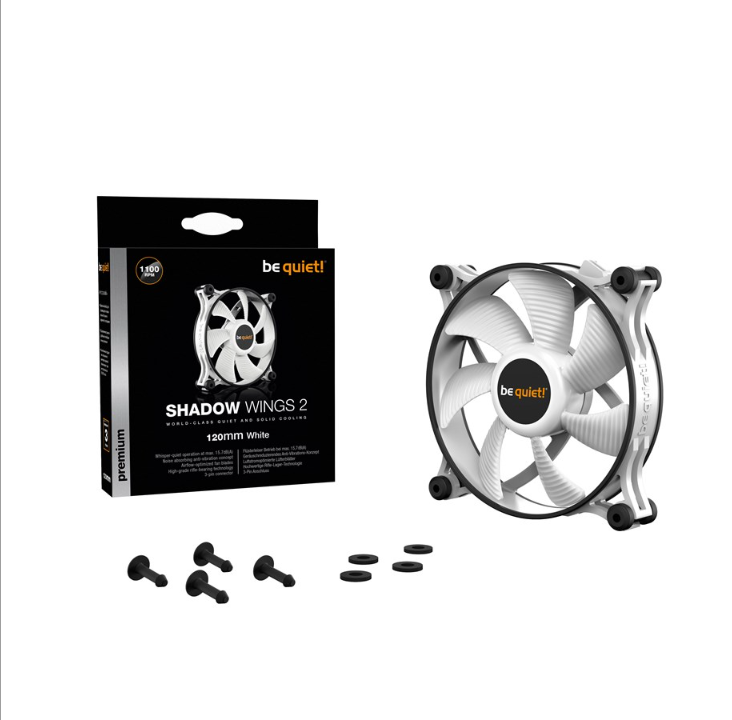 be quiet! Shadow Wings 2 White 120 - Chassis fan - 120mm - White - 16 dBA