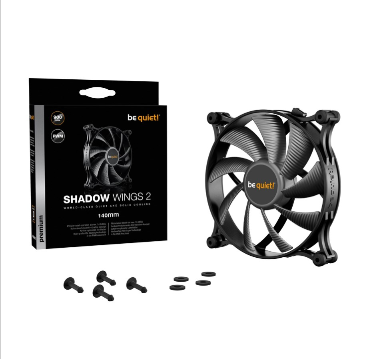 be quiet! Shadow Wings 2 PWM 140 - Chassis fan - 140mm - Black - 15 dBA