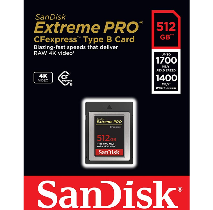 SanDisk Extreme Pro CFexpress - 1700MB/s - 512GB