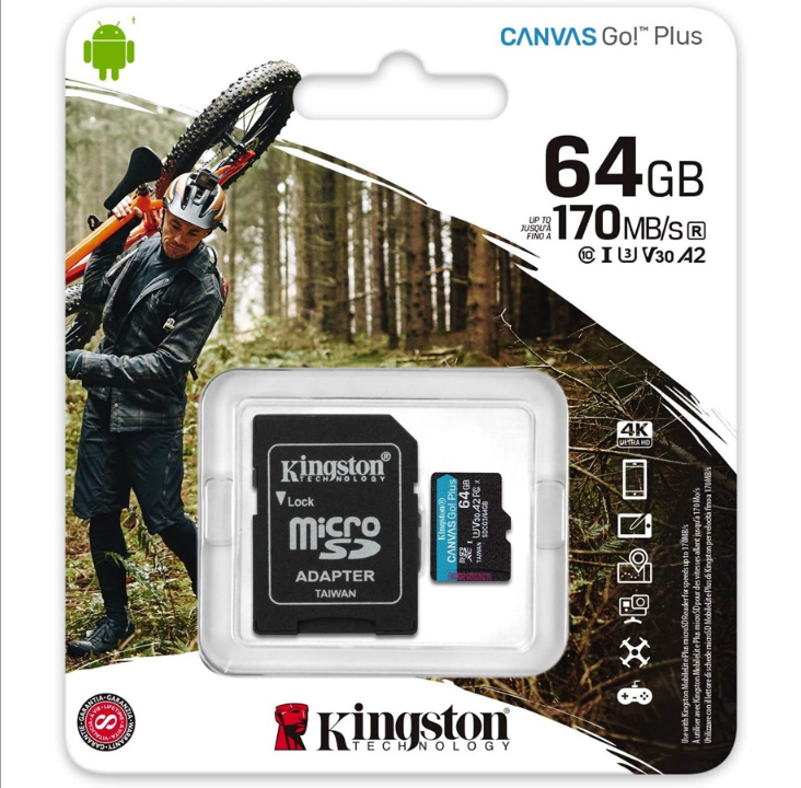 Kingston Canvas Go! Plus microSD - 170MB/s - 64GB