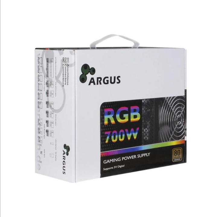 مزود طاقة Inter-Tech Argus RGB-700W II - 700 وات - 140 ملم - شهادة 80 Plus برونزية