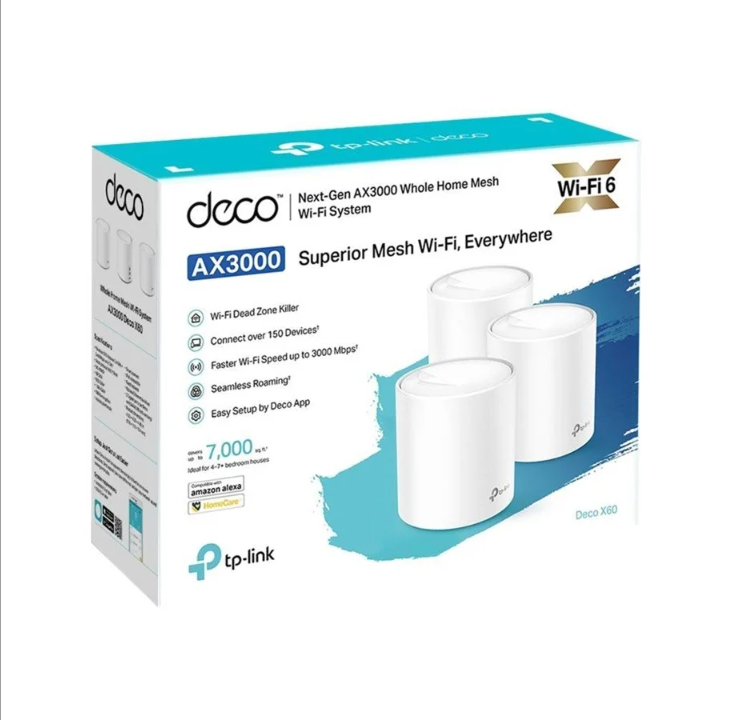 TP-Link Deco X60 (3-pack) AX3000 - Mesh router Wi-Fi 6