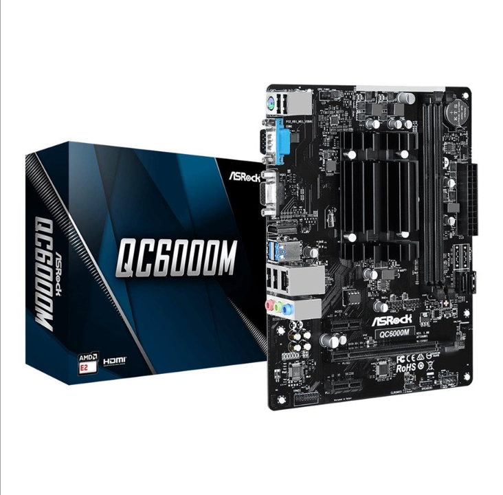 ASRock QC6000M - اللوحة الأم - micro ATX - اللوحة الأم AMD E2 6110 - المقبس - ذاكرة الوصول العشوائي DDR3 - Micro-ATX