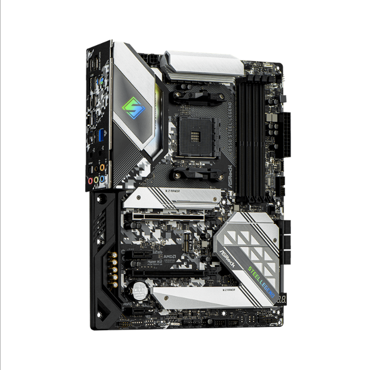 اللوحة الأم ASRock B550 STEEL LEGEND - AMD B550 - مقبس AMD AM4 - ذاكرة الوصول العشوائي DDR4 - ATX